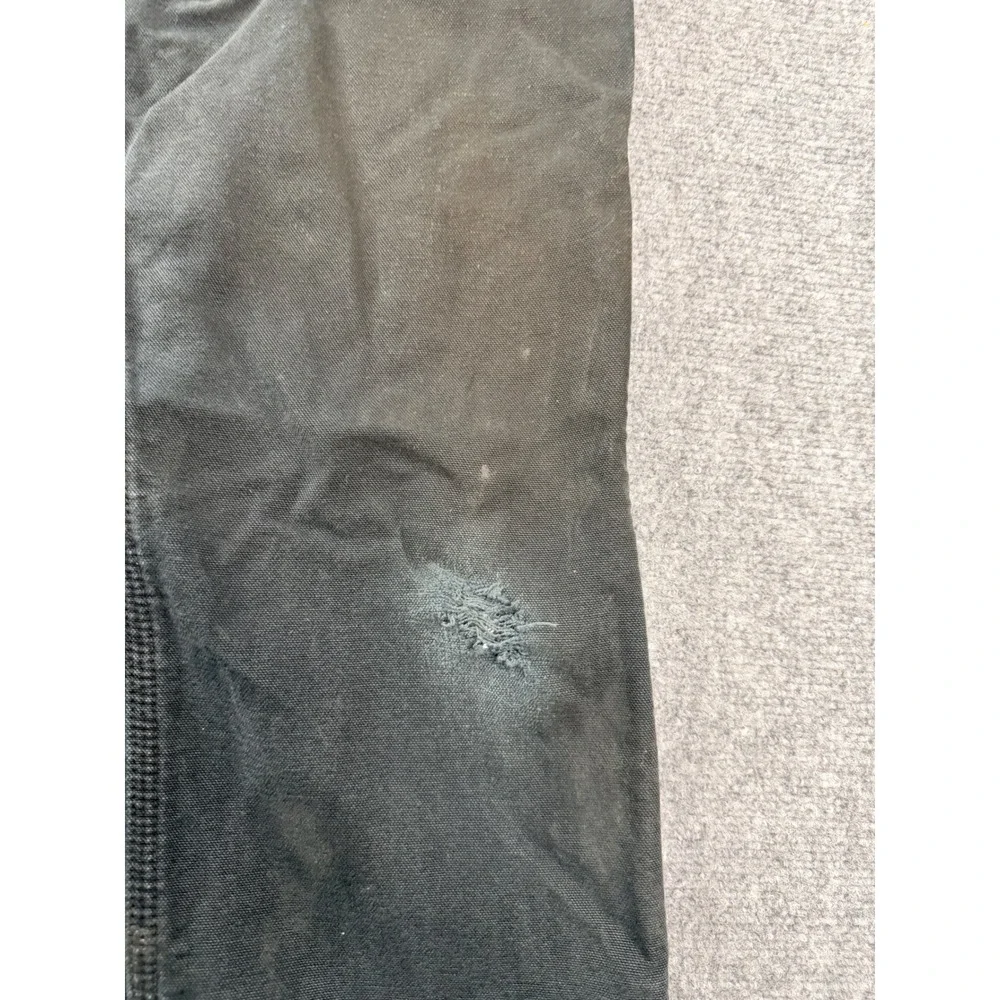 Carhartt B111-BLK Flannel Lined Black Duck Canvas Work Pants 30x34 Distress Men